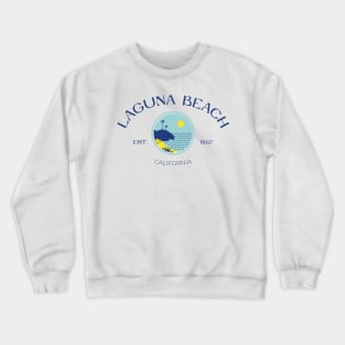 Laguna Beach City California Coast Print Crewneck Sweatshirt